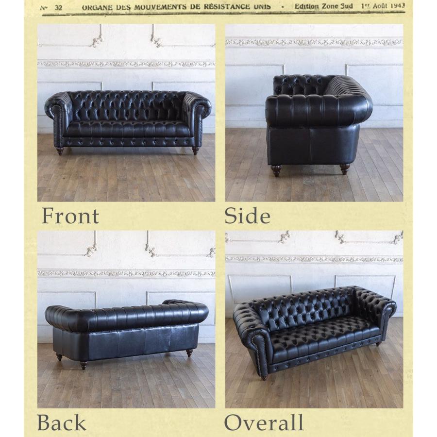 ３人掛けソファ　モダン　鋲打ち　新品 チェスターフィールド ソファ 本物 鋲打ち 本革 クラブマン 3人