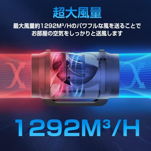 Hon&Guan ダクトファン 200mm 究極風量 1292m?/h 強力 無段階調 Hon&Guan ダクトファン 200mm 究極風量 1292m?/h 強力 無段階調