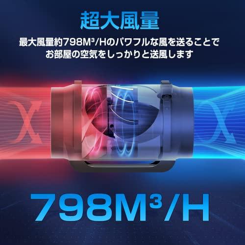 Hon&Guan ダクトファン 150mm 究極風量 798m?/h 強力 無段階調速