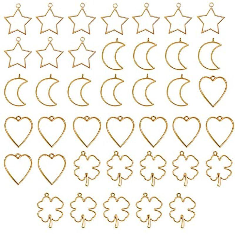 40個 レジン枠 空枠 チャーム 合金 カン付き フレームパーツ セット Uvレジン レジン封入 Diy用 手芸枠 ゴールド Moe Web店 通販 Yahoo ショッピング