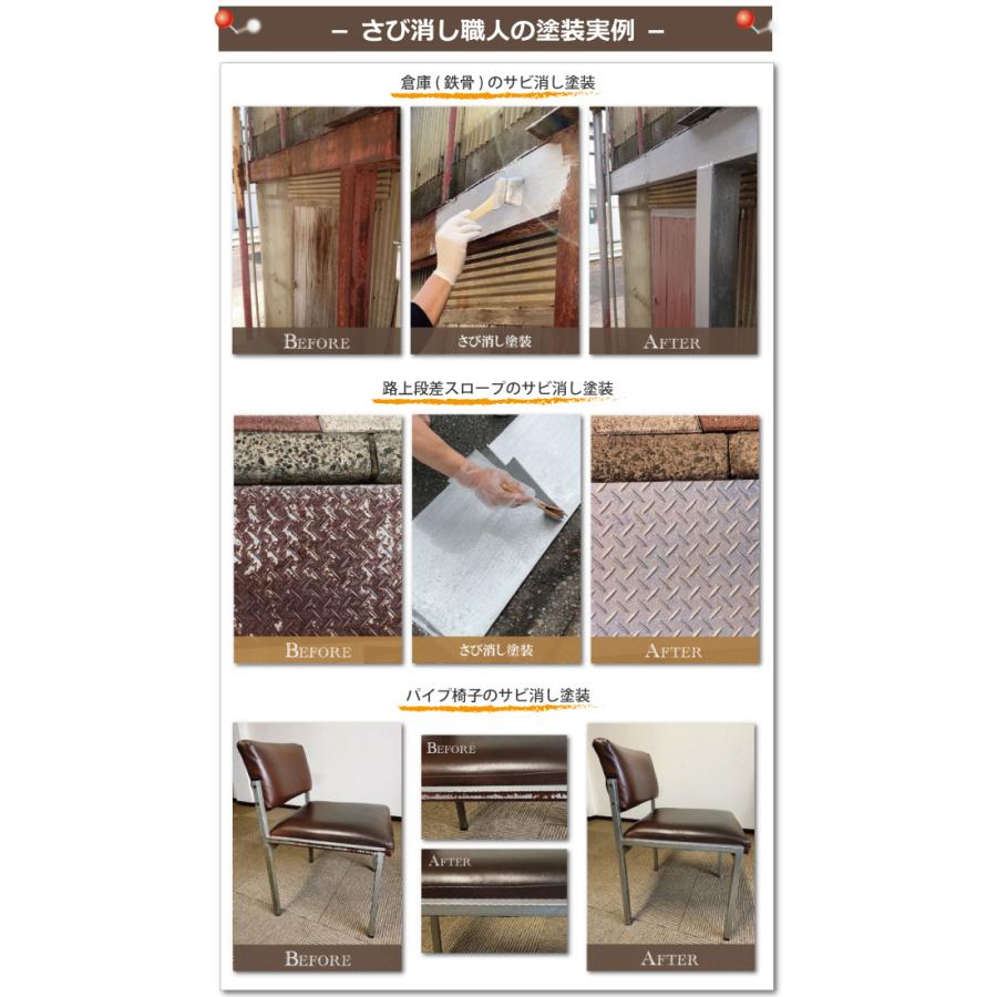 さび消し職人 【金属用水性塗料】 250ml　メタリック さび隠し 錆転換剤 ハケ付き容器 金属用下塗剤 | ブランド登録なし | 03