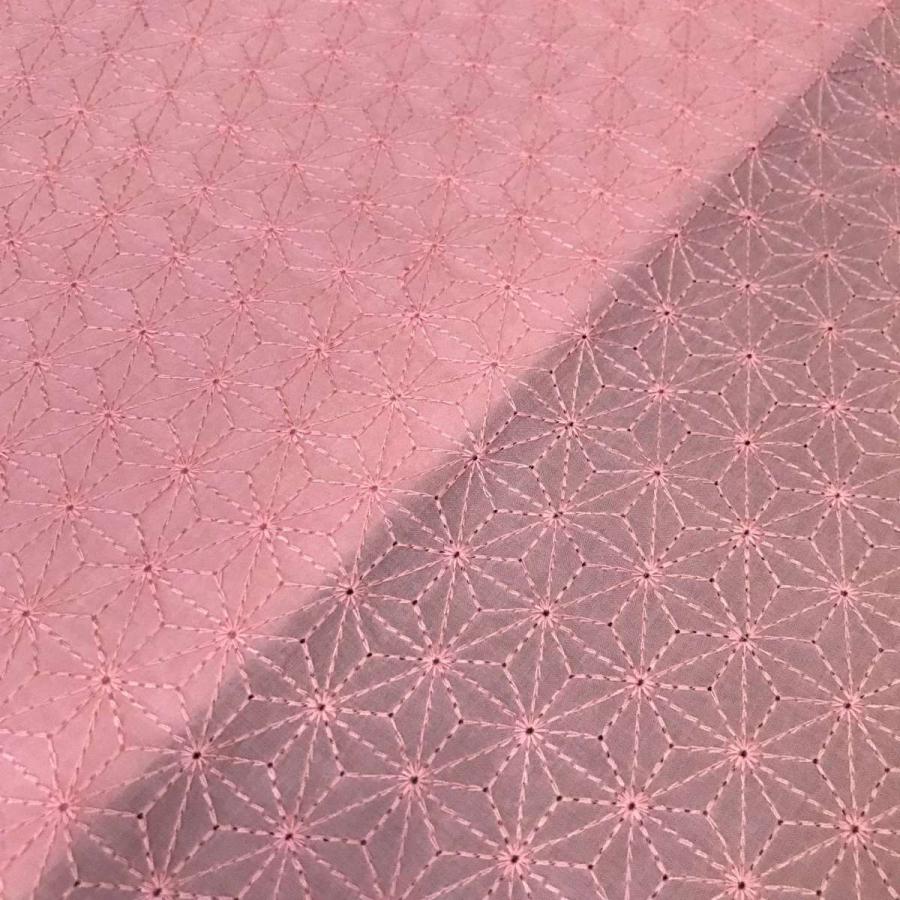 生地 刺繍 コットンレース 和柄 麻の葉 ピンク ハンドメイド用 135cm 100cm 送料無料 即日 翌日発送でお届け Asanoha 100cm リベイトshop 通販 Yahoo ショッピング