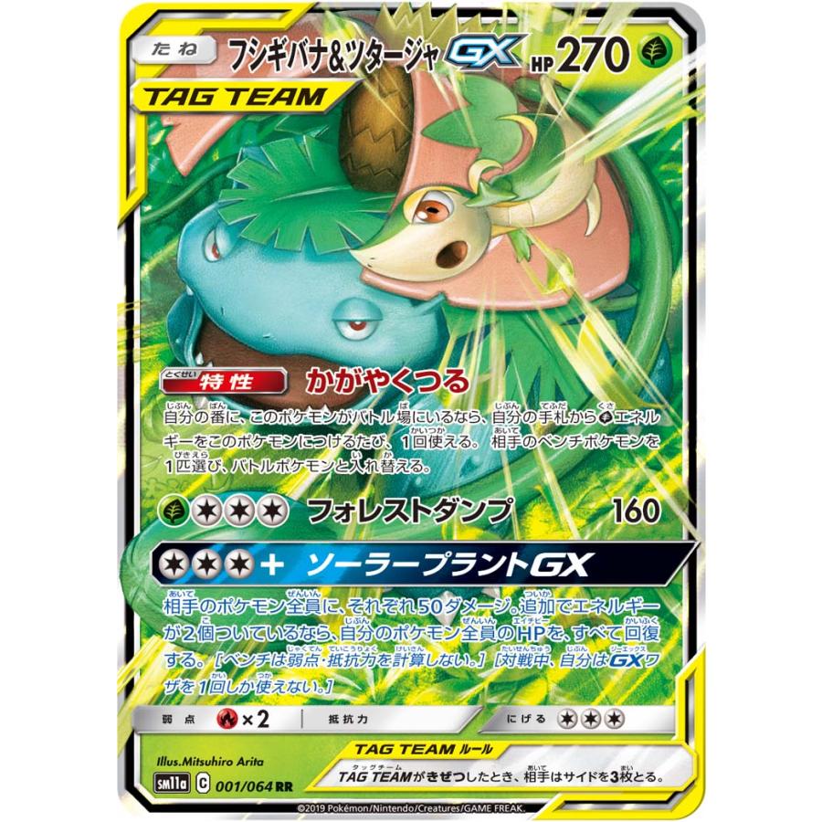 PSA１０　フシギバナ＆ツタージャGX RR SM11a リミックスバウト001 フシギバナ＆ツタージャGX RR SM11a リミックスバウト 001/064