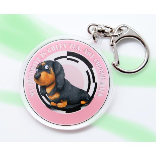 犬のミニチュアダックスフンドさんのキーリング おしゃれ キャラクター アニマル キーホルダー　001 | 