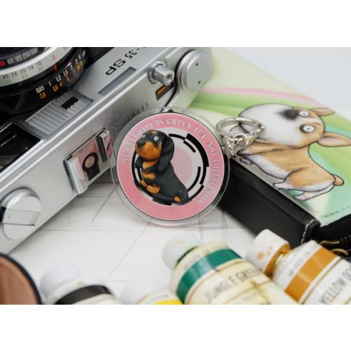 犬のミニチュアダックスフンドさんのキーリング おしゃれ キャラクター アニマル キーホルダー　001 |  | 01