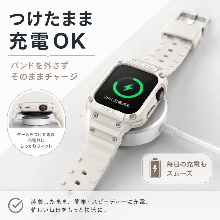 アップルウォッチ バンド 耐衝撃・防水 ラバーベルト スポーツ カバー