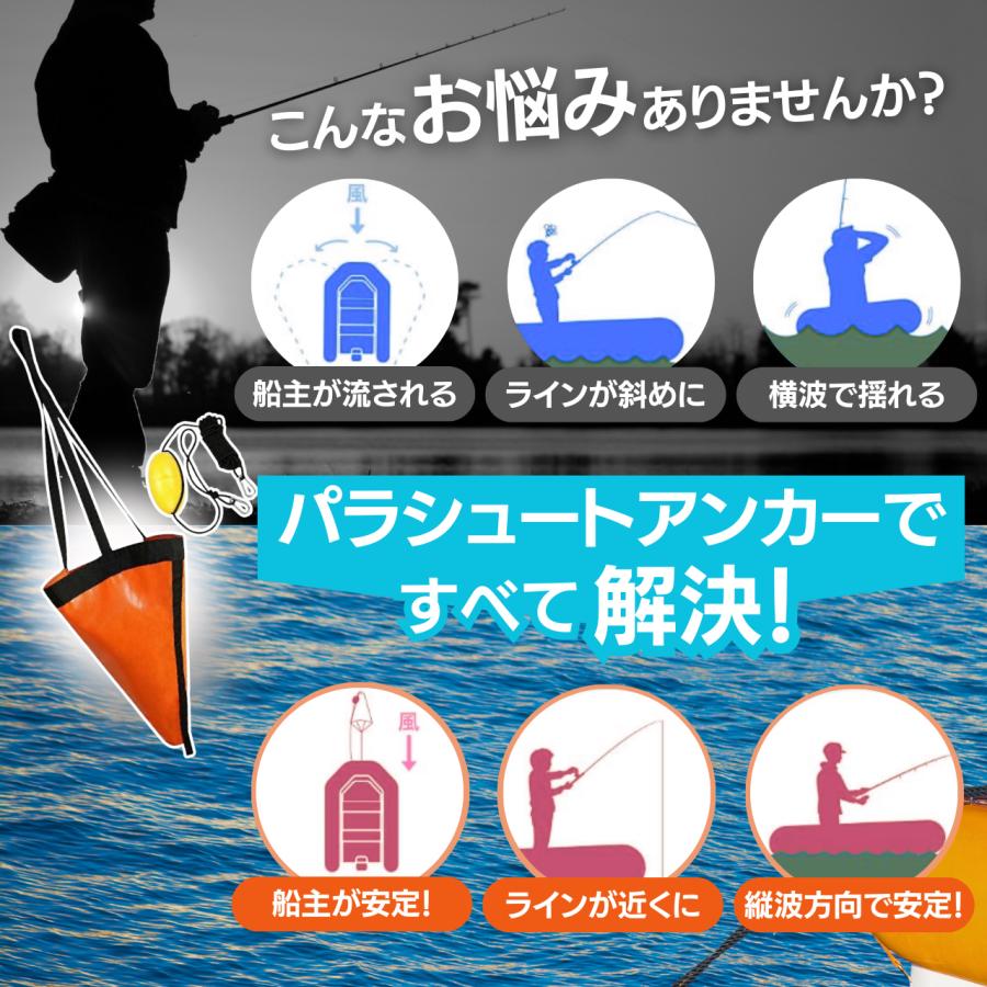 シーアンカー フロート付き 25ft L ボート 海釣り ボート用品