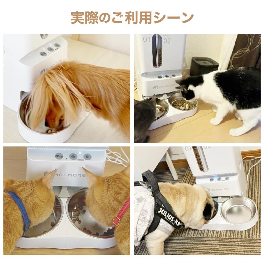 MOFMORE 2タイプオートフィーダー 自動給餌器 猫 2匹 犬 自動餌やり機