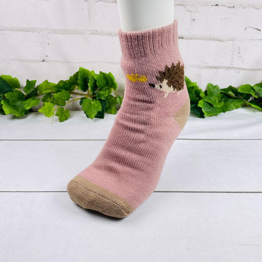 ツイン ハリネズミワンポイント 裏ボアソックス 23-25cm WGS031