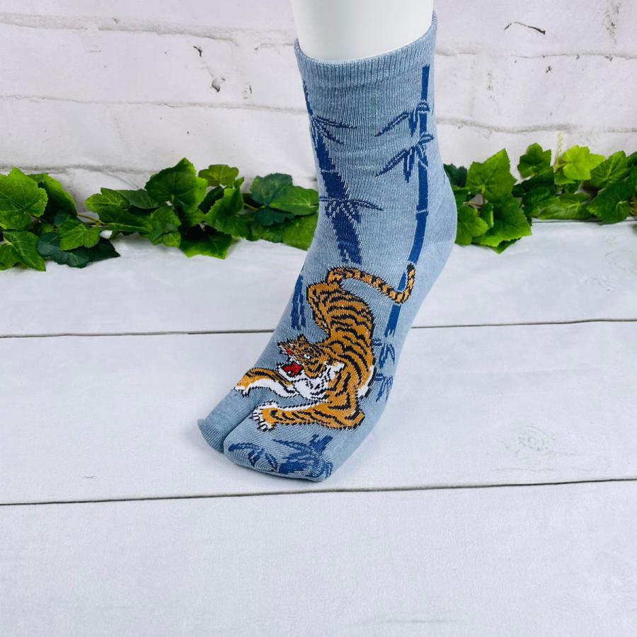 桑メリヤス 足袋屋 虎柄 足袋型ソックス 25-27cm KM611 : モフタス