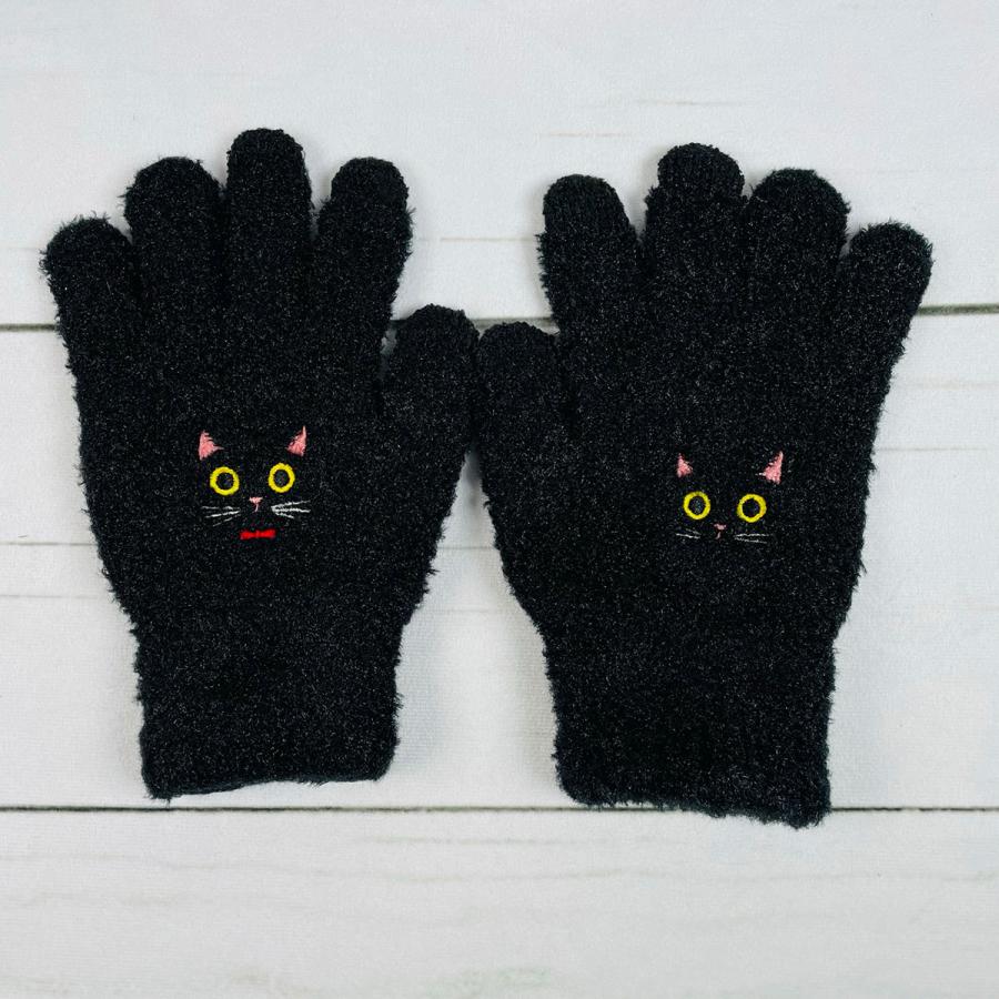 新品タグ付 シンクビー 手袋 猫 刺繍 カシミヤ混 ラビットファー 黒 トモ・コーポレーション 猫刺繍 スマホ手袋 : モフタス・ストア ヤフー