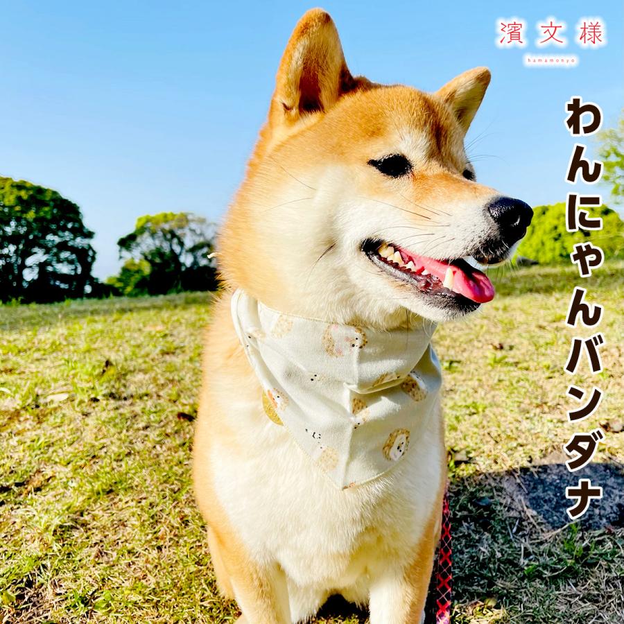 濱文様 わんにゃんバンダナ 和みハリネズミ グレー 20682 | 
