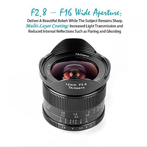 標準保証 7artisans 12mm F2.8 M4 / 3マウントカメラ用APS-C広角手動固定レンズパナソニックG1 G2 G3 G4 G5 G6