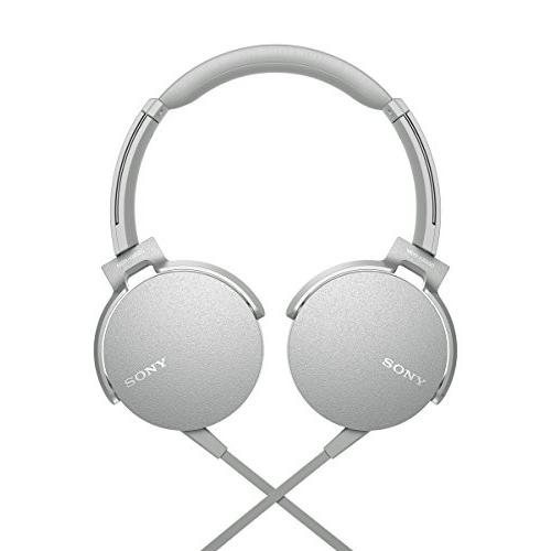 お得用 ソニー ヘッドホン 重低音モデル MDR-XB550AP : 折りたたみ式 リモコン・マイク付き ホワイト MDR-XB550AP W