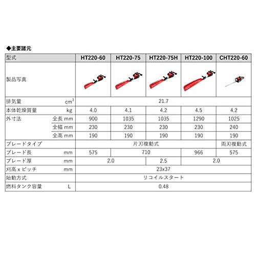 ハスクバーナ・ゼノア　ヘッジトリマ　HT220-75　21.7cc　967660101　片刃710mm