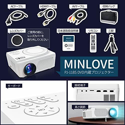 MINLOVE プロジェクター 1080P Bluetooth ホームシアター - www 