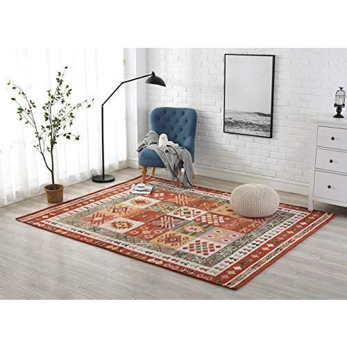 INSIMAN ラグ カーペット 北欧 200x200 洗える モダン じゅうたん 約2.5畳 おしゃれ ギャベ - ゴブラン織り シェニール