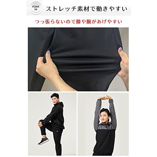 買い物 stan サウナスーツ フルジップ 男女兼用 上下セット (ブラックグレー L)