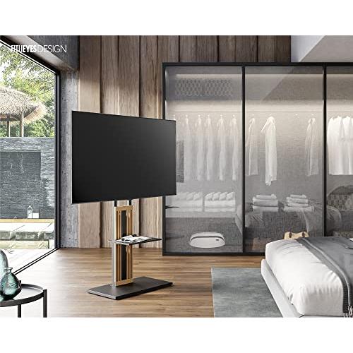 FITUEYES DESIGN テレビスタンド 天然木 壁寄せ ハイタイプ 50-80インチ対応 TVスタンド 高さ調節可能 棚付き 耐荷重50 FITUEYES 約