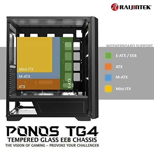 通販情報 RAIJINTEK ライジンテック PCケース ハイエンド PONOS TG4?ミドルタワー型PCケース 4mm強化ガラス採用 12025ARG