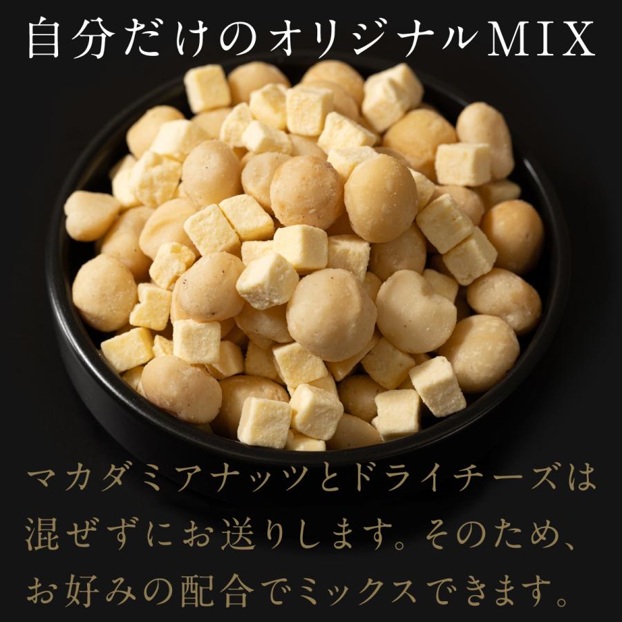 魅惑のマカチーセット マカダミアナッツ塩付き255g+フリーズドライチーズ240g ナッツ 木の実 塩付 送料無料 アルミ袋 チャック おつまみ つまみ 酒 酒の ツマミ | TOMOGUCHI | 02