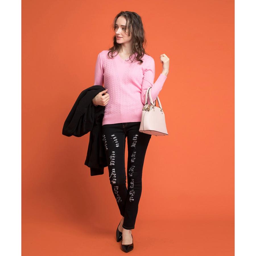 ニット リブニット トップ Vネックリブニットトップ カラバリ  ベーシック 春秋 春服 職場 通勤 シンプル |  | 14