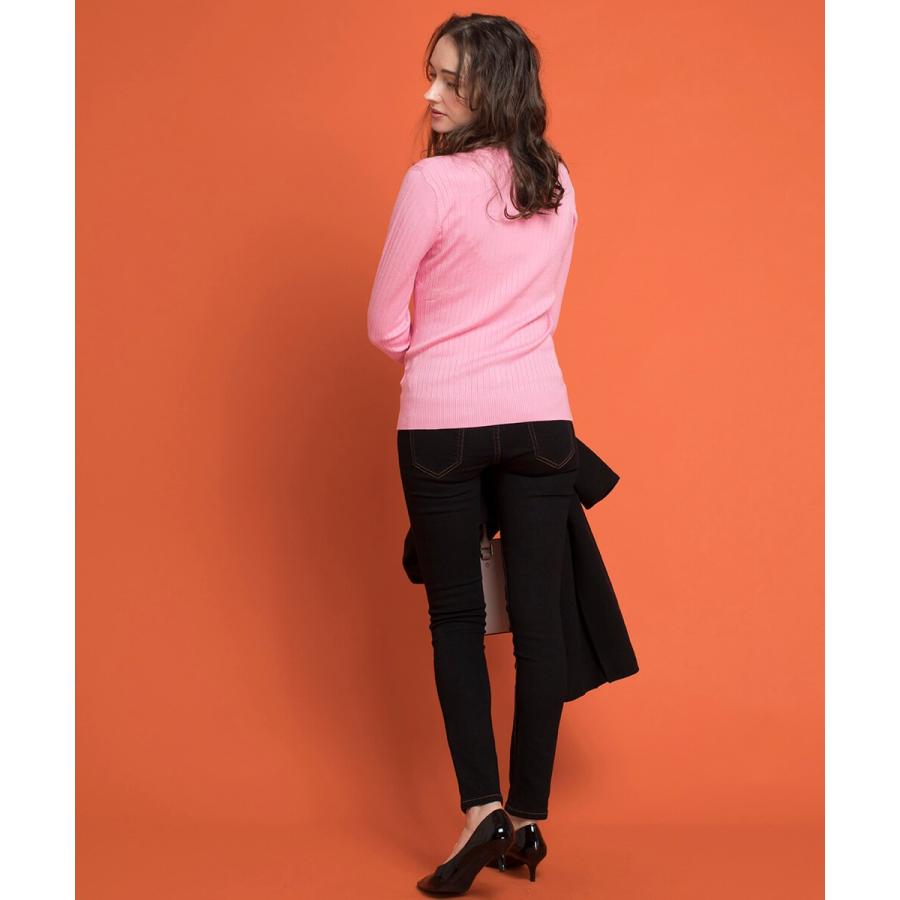 ニット リブニット トップ Vネックリブニットトップ カラバリ  ベーシック 春秋 春服 職場 通勤 シンプル |  | 15