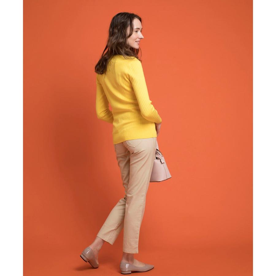 ニット リブニット トップ Vネックリブニットトップ カラバリ  ベーシック 春秋 春服 職場 通勤 シンプル |  | 07