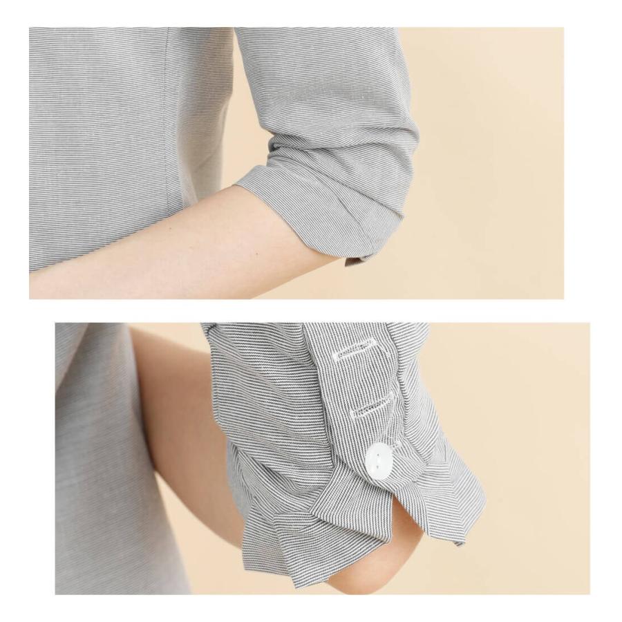 袖口フリル 七分袖 レディース チュニック ブラウス シャツ 七分袖 春服 夏 秋 デニムシャツ |  | 08