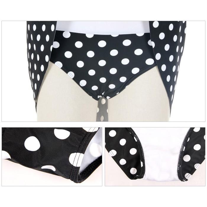 【残り僅か！】フリルワンピース水着 水着 レディース ワンピース ドット柄 クロス柄 フレア フリル ワイヤー オールインワン 体型カバー |  | 05