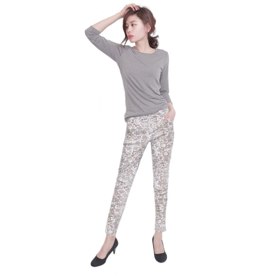 パンツ レギンス パギンス 花柄 ストレッチ 10分丈花柄ストレッチパギンス　ポイント消化 |  | 01