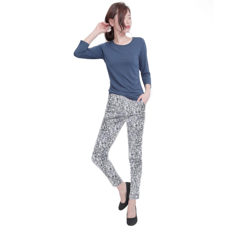 パンツ レギンス パギンス 花柄 ストレッチ 10分丈花柄ストレッチパギンス　ポイント消化 |  | 04