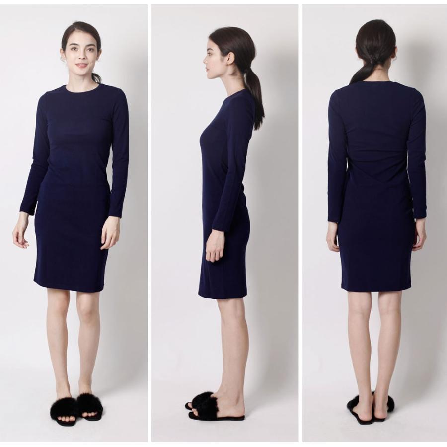 コットンナチュラルワンピース ワンピース 長袖 コットン 綿 ワンピ 膝丈 膝下 シンプル Uネック レディース レディス グレー ネイビー ブラック |  | 09