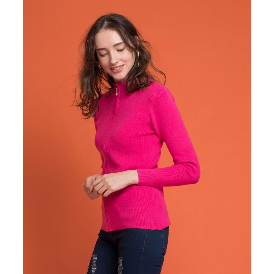 【お得なOUTLET★ITEM】ハイネックニットジップアップジャージ ニット レディース ジップアップ ジャージ アウター ニットアウター ニット カーディガン |  | 14