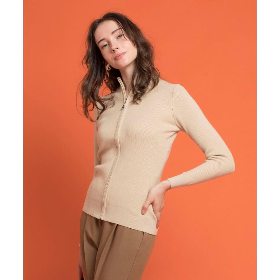 【お得なOUTLET★ITEM】ハイネックニットジップアップジャージ ニット レディース ジップアップ ジャージ アウター ニットアウター ニット カーディガン |  | 16