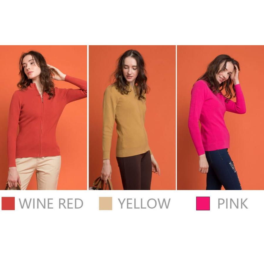 【お得なOUTLET★ITEM】ハイネックニットジップアップジャージ ニット レディース ジップアップ ジャージ アウター ニットアウター ニット カーディガン |  | 19