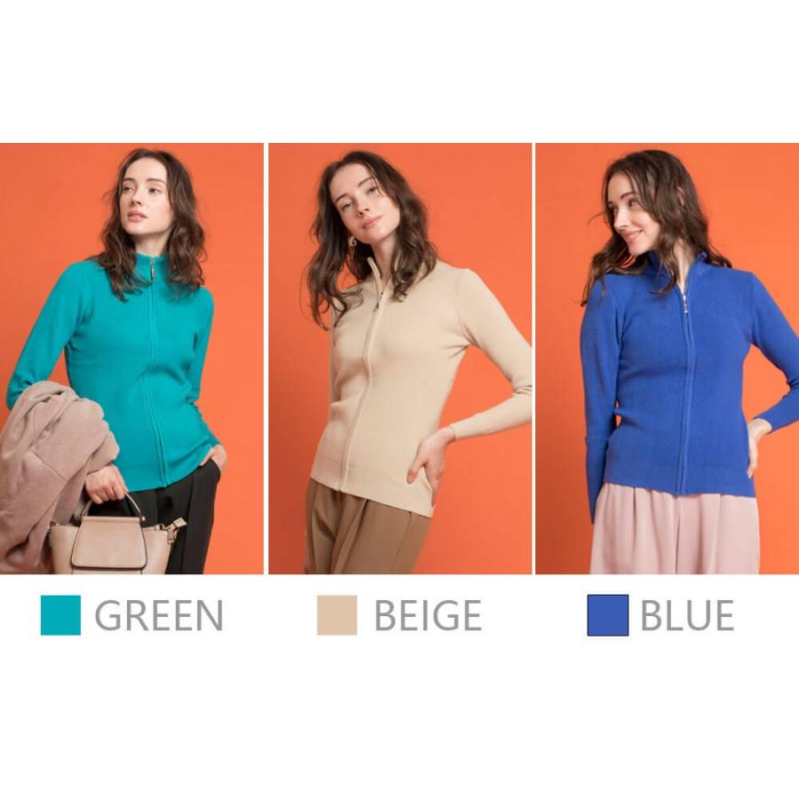 【お得なOUTLET★ITEM】ハイネックニットジップアップジャージ ニット レディース ジップアップ ジャージ アウター ニットアウター ニット カーディガン |  | 20