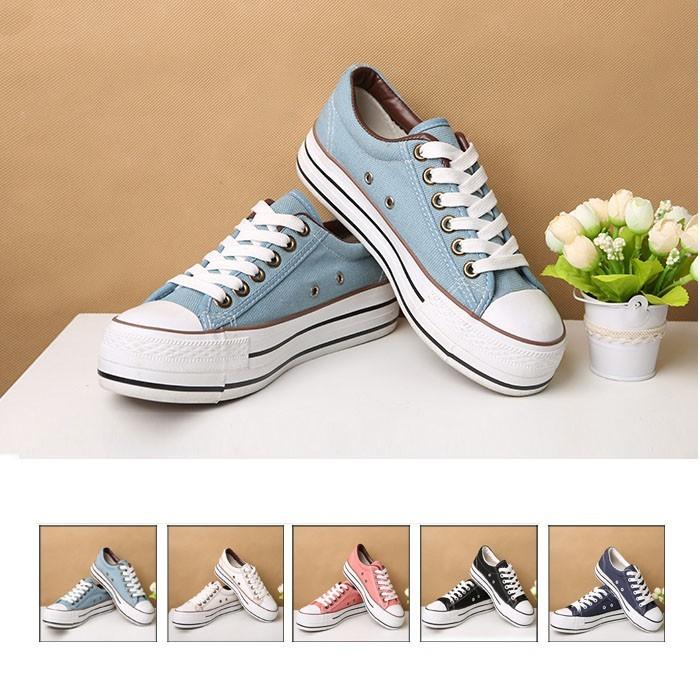スニーカー レディース 厚底ボーダーソールキャンパスローカットスニーカー 靴 シューズ | 