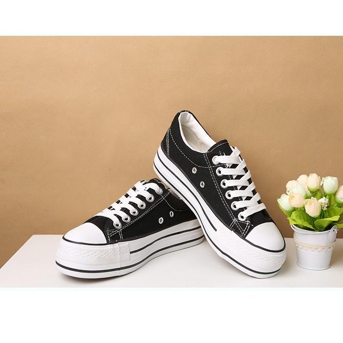 スニーカー レディース 厚底ボーダーソールキャンパスローカットスニーカー 靴 シューズ |  | 05