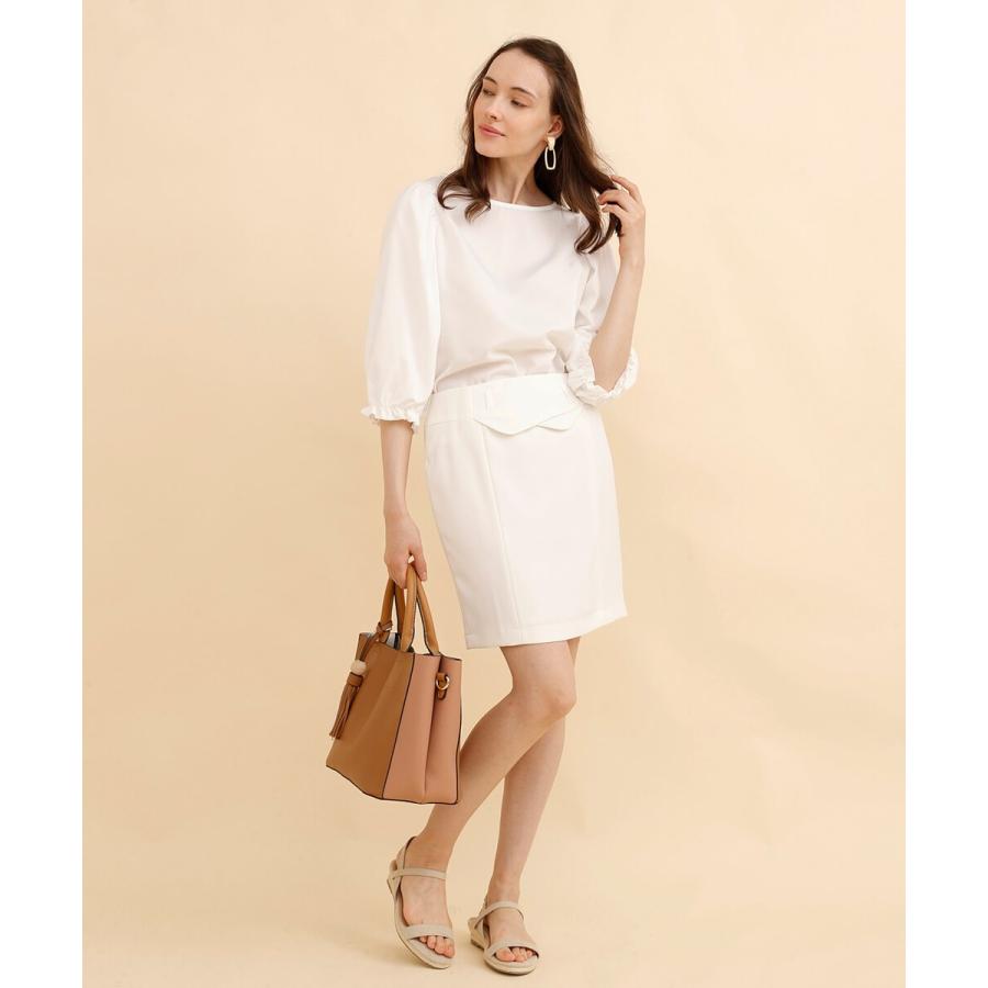 タイトスカート ペプラム 春 スプリング 春服 ひざ丈 ウエストペプラムタイトスカート 仕事 職場 通勤 デート |  | 03