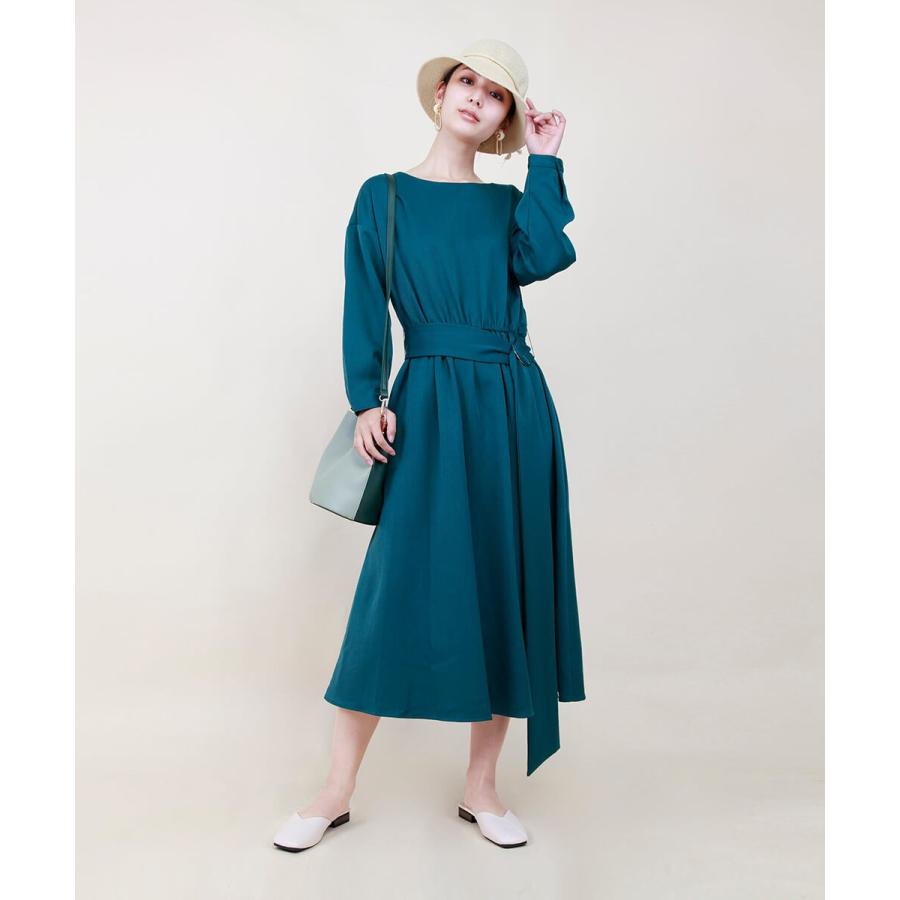 別ベルト付きロングワンピース ワンピース 秋 冬 春 ベルト Aライン フレアワンピース  シンプル ベーシック 綺麗め 【aimoha】 |  | 12