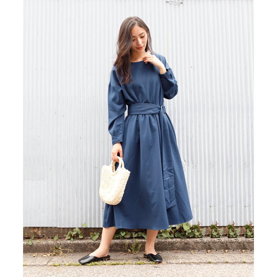 別ベルト付きロングワンピース ワンピース 秋 冬 春 ベルト Aライン フレアワンピース  シンプル ベーシック 綺麗め 【aimoha】 |  | 04