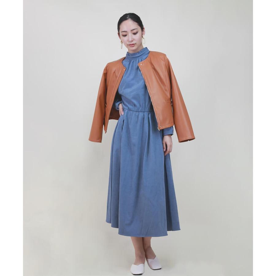 フリルハイネックロングワンピース ワンピース ハイネック 秋 冬 春 Aライン フレアワンピース ウエストマーク シンプル ベーシック 綺麗め 【aimoha】 |  | 12