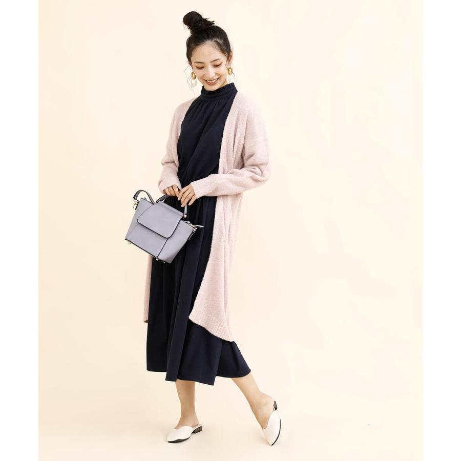 フリルハイネックロングワンピース ワンピース ハイネック 秋 冬 春 Aライン フレアワンピース ウエストマーク シンプル ベーシック 綺麗め 【aimoha】 |  | 15