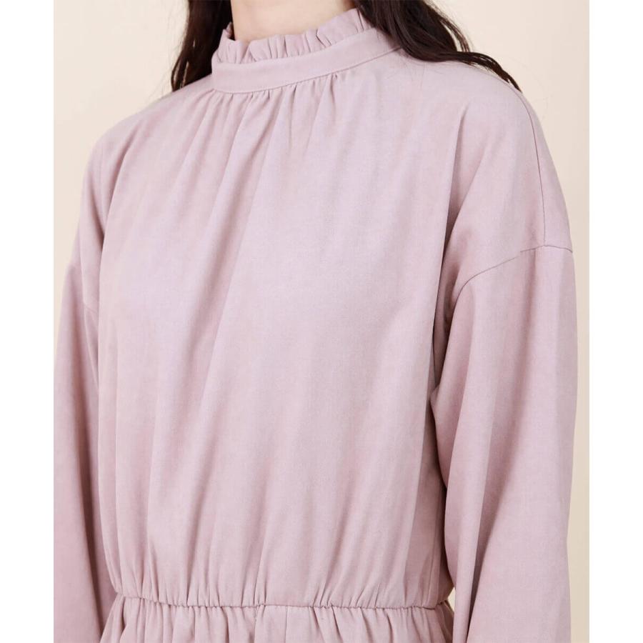 フリルハイネックロングワンピース ワンピース ハイネック 秋 冬 春 Aライン フレアワンピース ウエストマーク シンプル ベーシック 綺麗め 【aimoha】 |  | 17