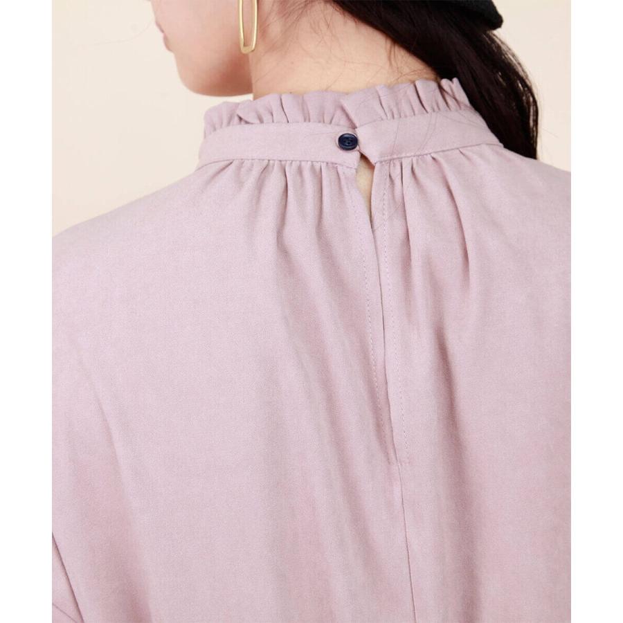 フリルハイネックロングワンピース ワンピース ハイネック 秋 冬 春 Aライン フレアワンピース ウエストマーク シンプル ベーシック 綺麗め 【aimoha】 |  | 18