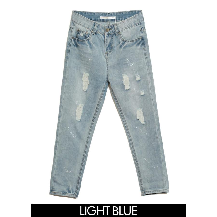 デニム パンツ ダメージデニム9分丈パンツ |  | 01