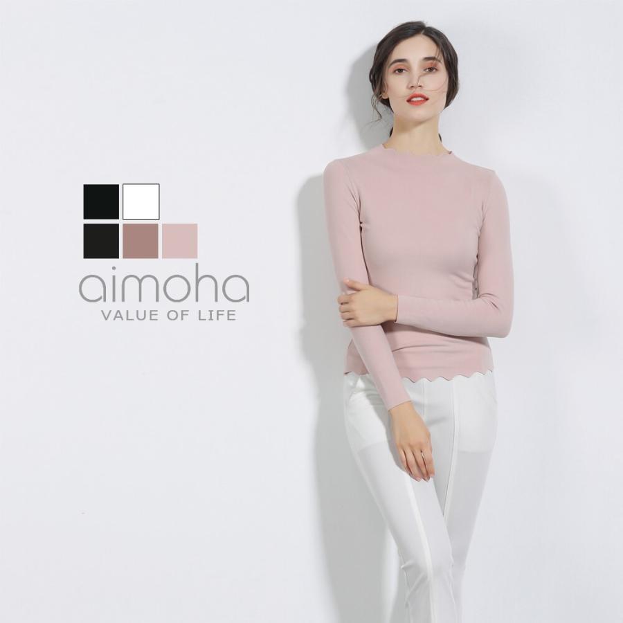 インナー レディース 発熱 発熱インナー Dralon生地 スカラップ柄 ハイネック 長袖 暖かい あたたか 返品交換不可 Always Alwa38a Aimoha アイモハ Yahoo 店 通販 Yahoo ショッピング