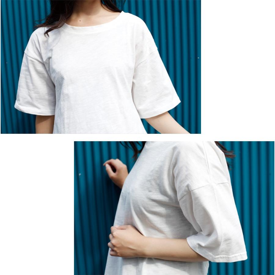 バックデザインTシャツ Tシャツ 半袖 レディース カットソー 大人カジュアル 無地 おしゃれ 可愛い ゆったり ブラック ホワイト 2019春夏新作【BELL】 |  | 03