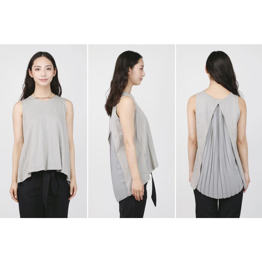 バックプリーツタンクトップ タンクトップ レディース 綿 コットン プリーツ タンク トップス ノースリーブ　Aライン トップス カジュアル 春 夏 【BELL】 |  | 06
